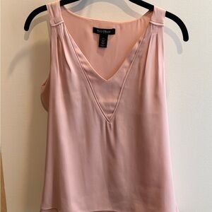 White House Black Market Pale Pink V-Neck Silk-Blend Camisole
